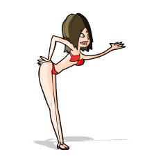 cartoon woman in bikini N18