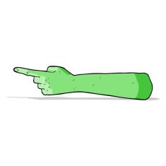pointing zombie hand cartoon N4