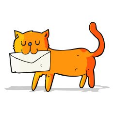 cartoon cat carrying letter N4