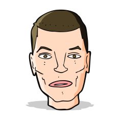 cartoon serious male face N4