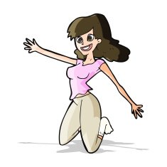 cartoon jumping woman N4