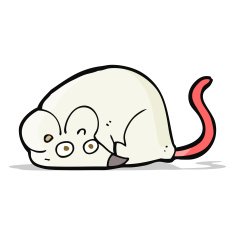 cartoon white mouse N19