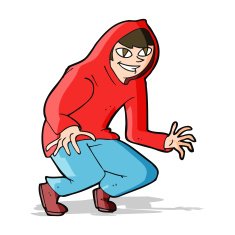 cartoon mischievous boy in hooded top N3