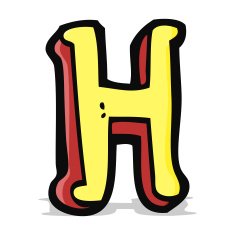 Cartoon Letter H N10
