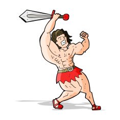 cartoon barbarian hero N3