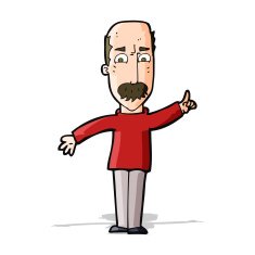 cartoon man issuing stern warning N4