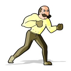 cartoon retro boxer man N4