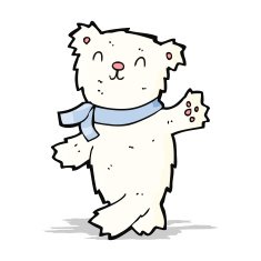 cartoon waving teddy polar bear N2