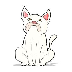 cartoon grumpy little dog N5