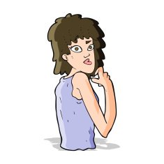 cartoon surprised woman N78