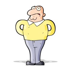 cartoon worried man N38