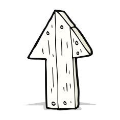 cartoon wooden direction arrow N5
