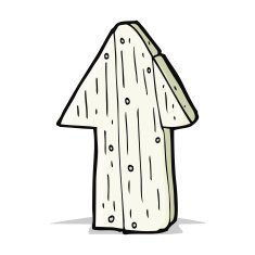 cartoon wooden direction arrow N6