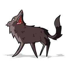 cartoon snapping wolf N3