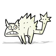 cartoon frightened cat N7