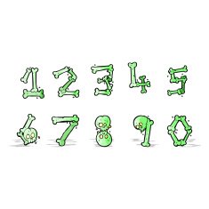 cartoon bone numbers N3