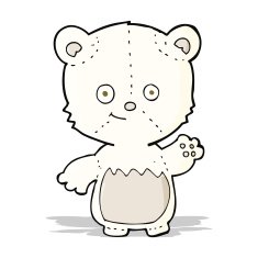 cartoon little polar bear waving N2