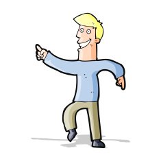cartoon grinning man N30
