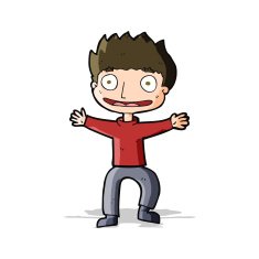 cartoon grinning boy N8
