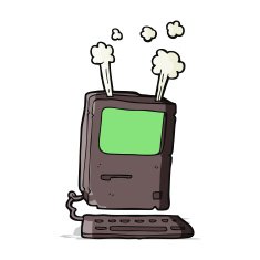 cartoon old computer N14