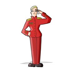 cartoon military man in dress uniform N4