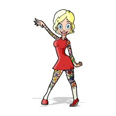 cartoon woman with tattoos N7