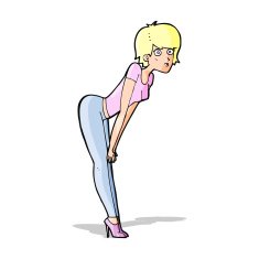 cartoon woman looking at something N4