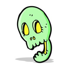 funny cartoon skull N25