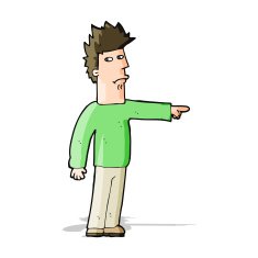 Cartoon Man Pointing N79