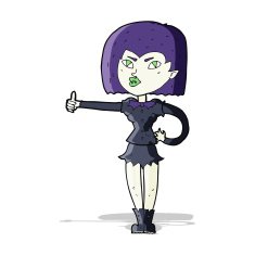cartoon vampire girl giving thumbs up N4