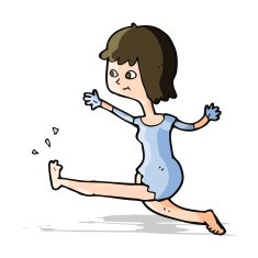 cartoon happy woman kicking N4