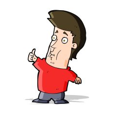 cartoon man giving thumbs up sign N10