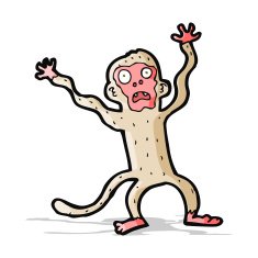 cartoon frightened monkey N4
