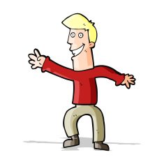 cartoon happy man dancing N14