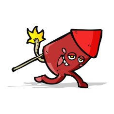 cartoon funny firework character N7