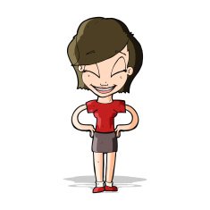 cartoon woman with hands on hips N66