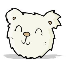 cartoon happy polar bear face N2