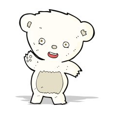 cartoon waving polar bear N17