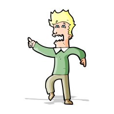 cartoon frightened man pointing N3