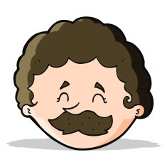 Cartoon Man With Mustache N45