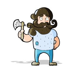 cartoon lumberjack with axe N3