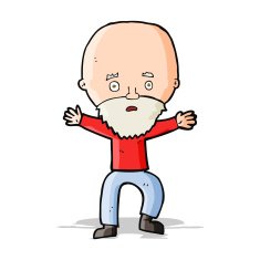 cartoon panicking old man N4