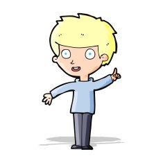 cartoon boy with idea N40