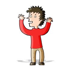cartoon excited boy N56