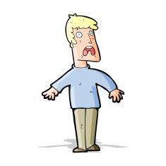cartoon terrified man N110