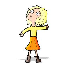 cartoon woman looking up to the sky N4