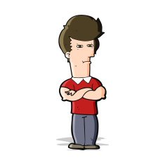 cartoon man with folded arms N12