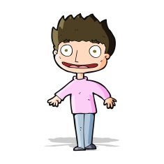 cartoon excited boy N58