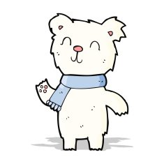 cartoon cute polar bear cub N10