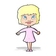cartoon girl shrugging shoulders N9